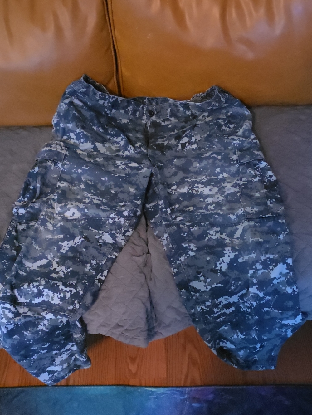 Men's Digital Camouflage Cargo Pants - Navy Gray